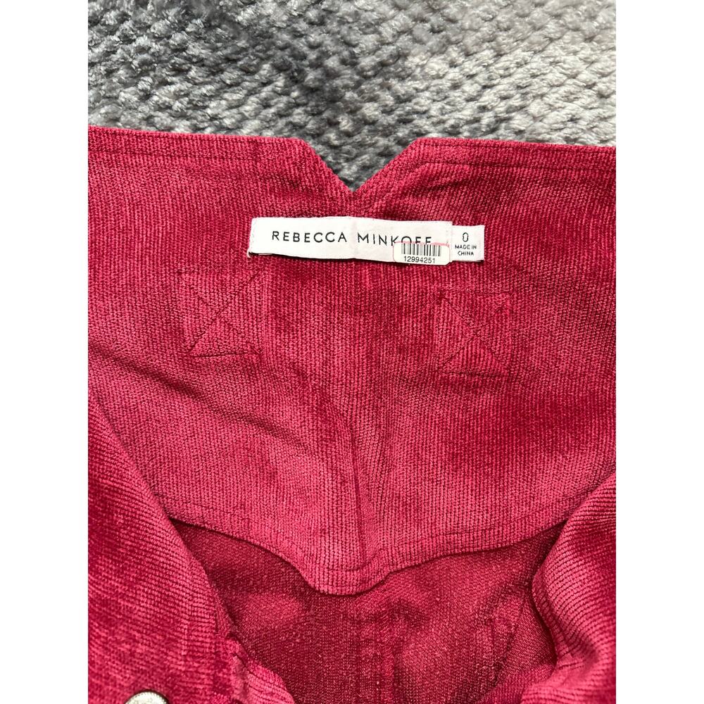 Rebecca Minkoff Brielle Red Corduroy Pocket Button Pencil Skirt Size 0 XS - Picture 8 of 11